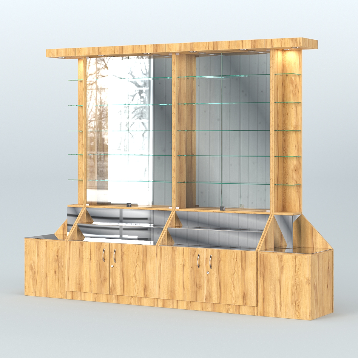 Павильон с накопителями серии Эталон №8 Дуб Золотистый