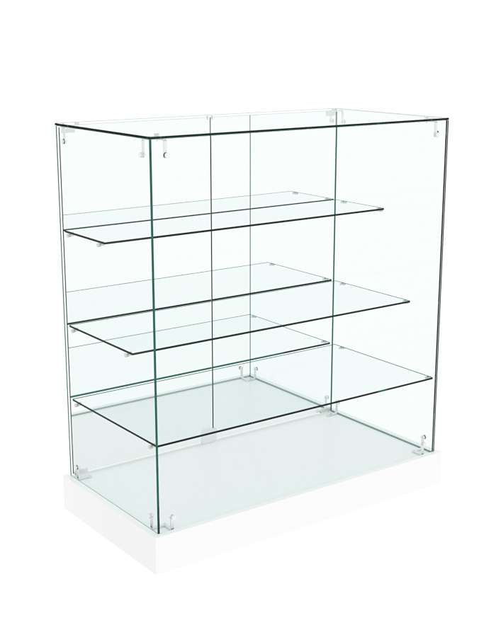Прилавок ОТРАЖЕНИЕ с тремя стеклянными полками №3 Белый