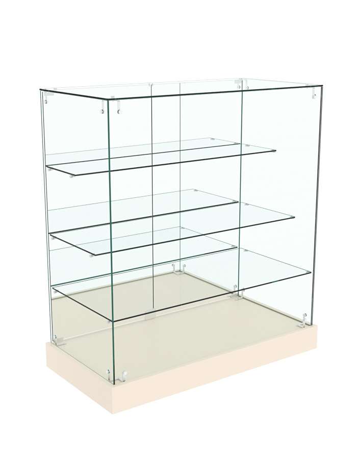 Прилавок ОТРАЖЕНИЕ с тремя стеклянными полками №3 Крем Вайс