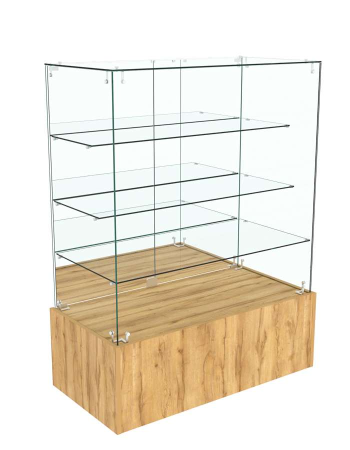 Прилавок ОТРАЖЕНИЕ с зеркальными дверками №8 Дуб Золотистый