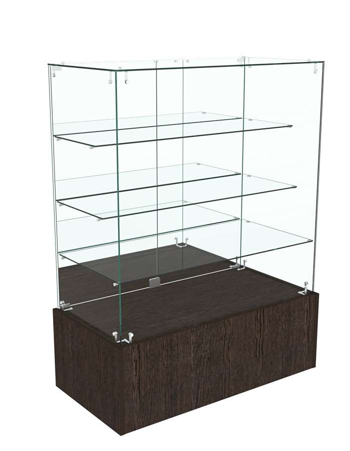 Прилавок ОТРАЖЕНИЕ с зеркальными дверками №8 Дуб Венге