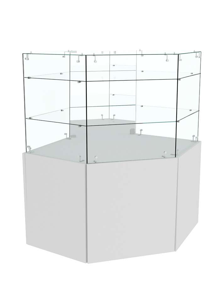 Прилавок шестигранный ОТРАЖЕНИЕ №17  Cерый