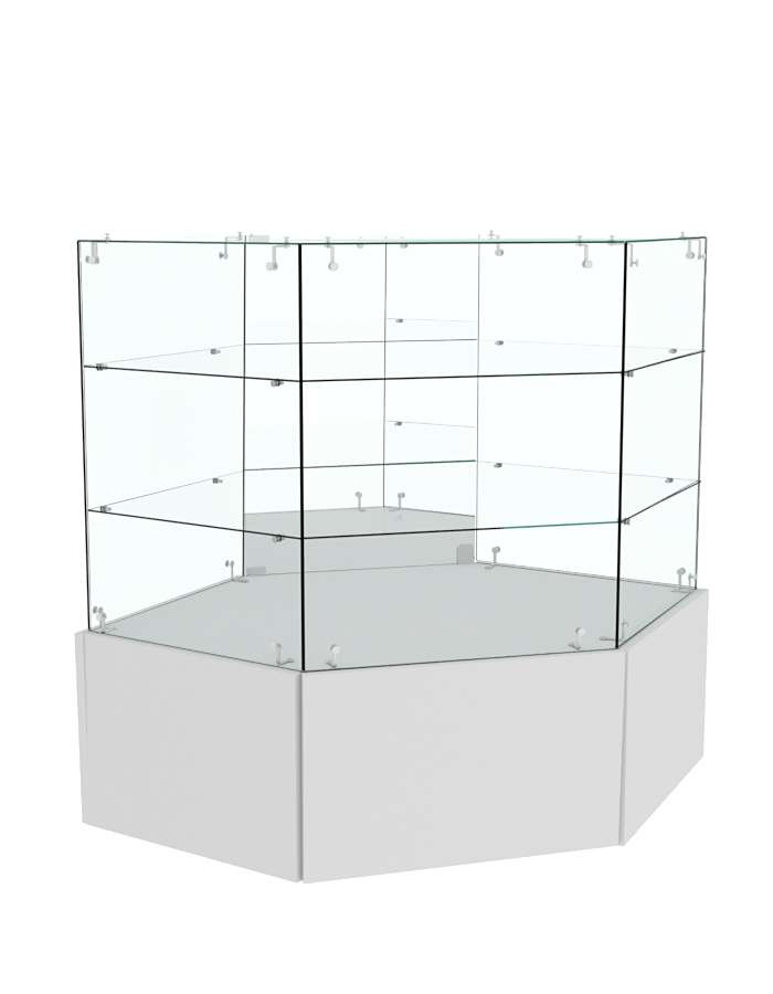 Прилавок угловой на подиуме ОТРАЖЕНИЕ №18  Cерый