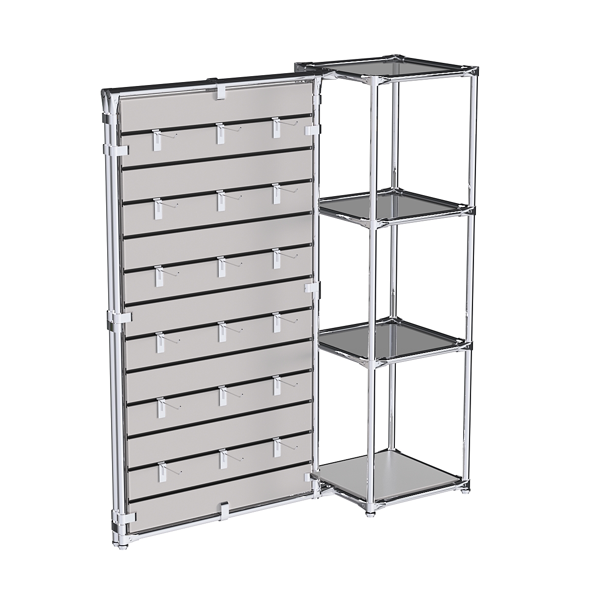 Хромированное вешало ЩИТ №1-2 с тонированными полками стекло 8мм Серый