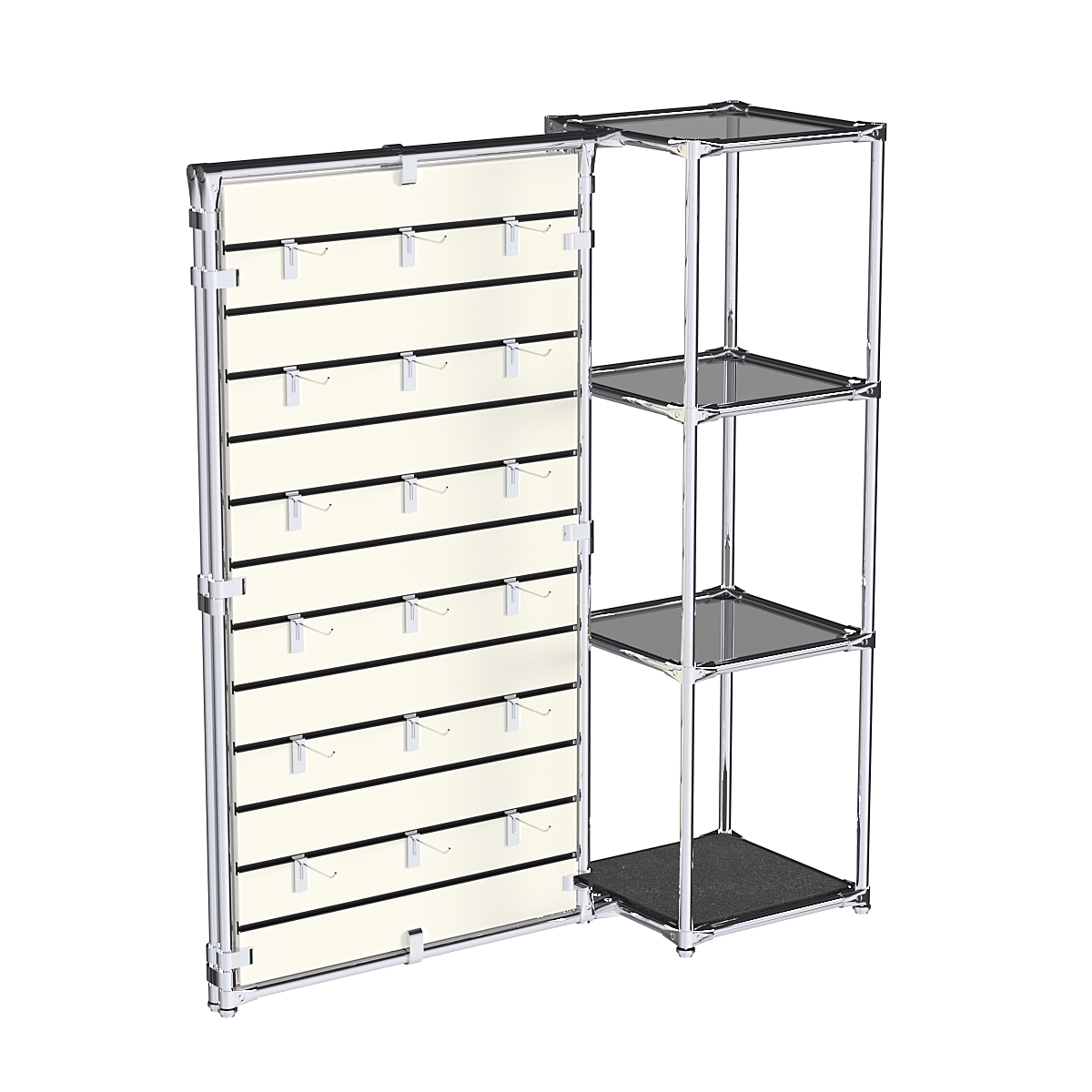 Хромированное вешало ЩИТ №1-2 с тонированными полками стекло 8мм Антрацит