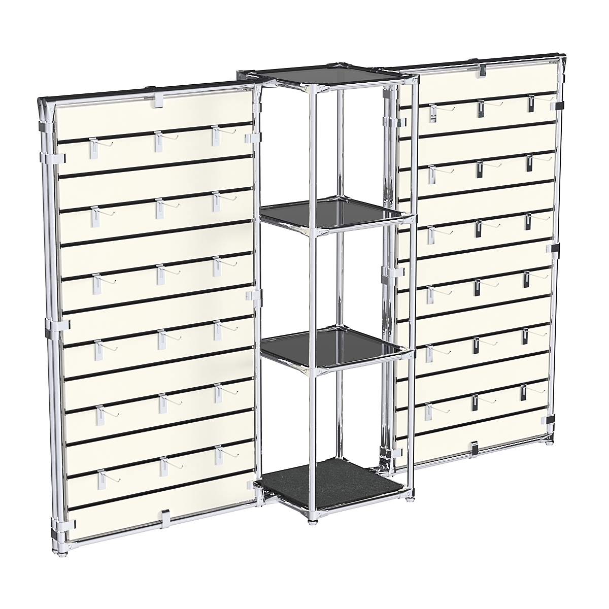 Хромированное вешало ЩИТ №2-2 с тонированными полками стекло 8мм Антрацит