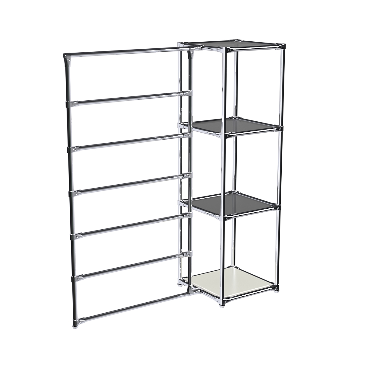 Хромированное вешало ГОРИЗОНТ №1-2 с тонированными полками стекло 8мм Белый