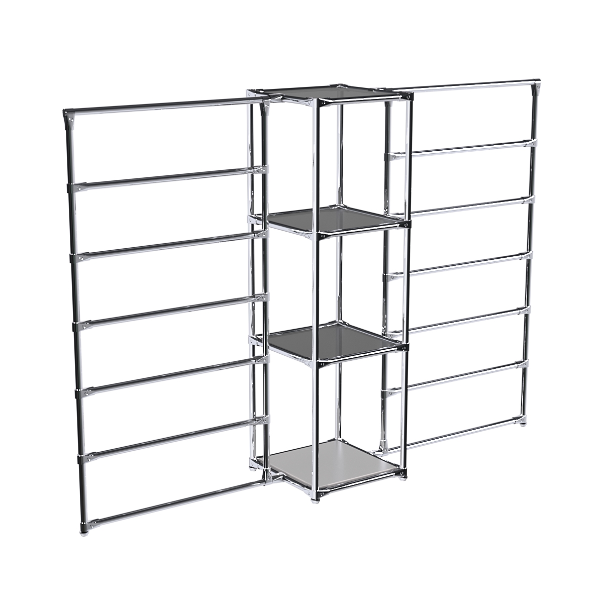 Хромированное вешало ГОРИЗОНТ №2-2 с тонированными полками стекло 8мм Серый